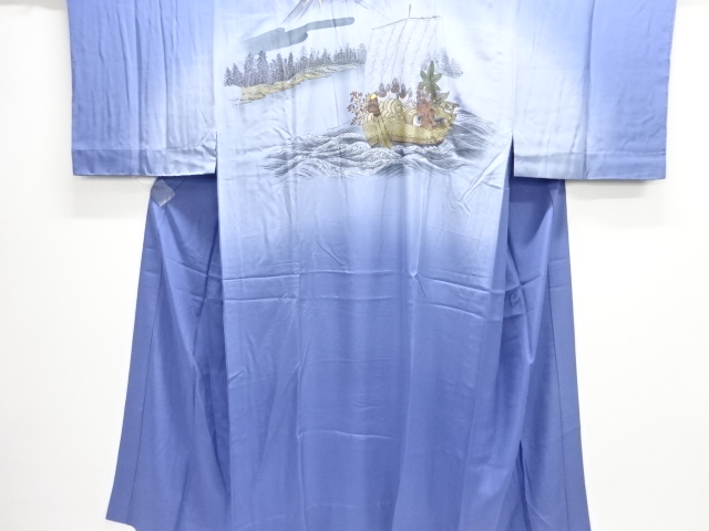 JAPANESE KIMONO / ANTIQUE HITOE MENS JUBAN / SILK / TREASURE SHIP